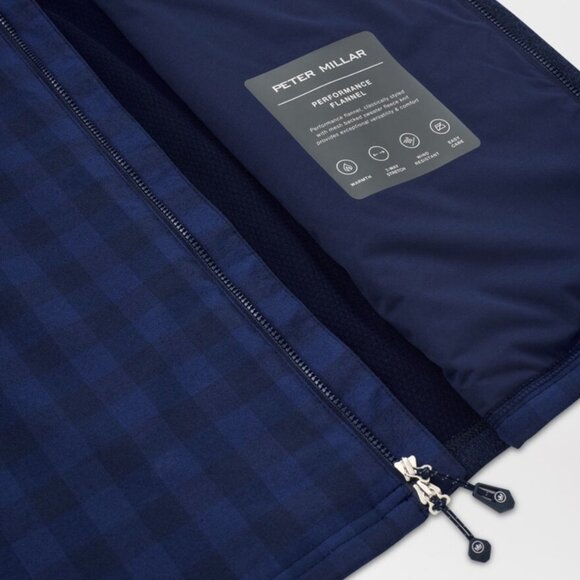 NWT!! Peter Millar Vest Mens Navy Fuse Elite Flannel Hybrid Perform - XL - Picture 10 of 14